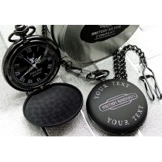 British Railways Personalised Matte Black Pocket Watch British Railways Personalised Matte Black Pocket Watch